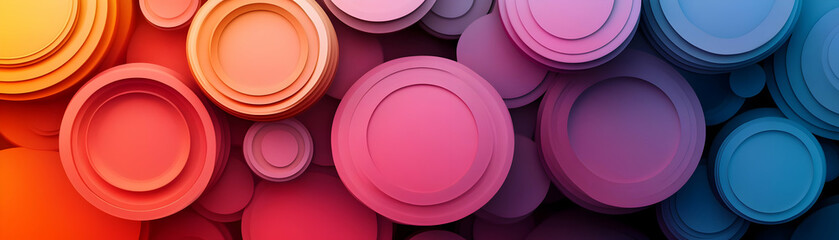 Colorful Abstract Circles: A 3D Rendered Background