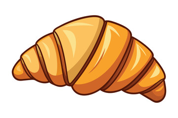 Wall Mural - French croissant, traditional puff pastry icon vector illustration on white background