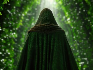 Poster - Mysterious hooded figure in the forest