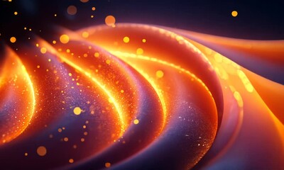 Wall Mural - Abstract fire glowing wave with bokeh and sparkles