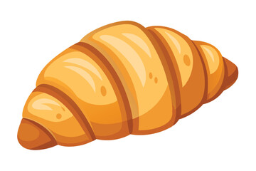 Wall Mural - French croissant, traditional puff pastry icon vector illustration on white background