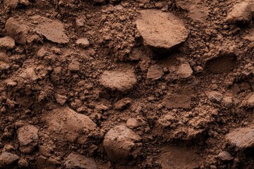 Canvas Print - Textured soil surface with rocks and cracks