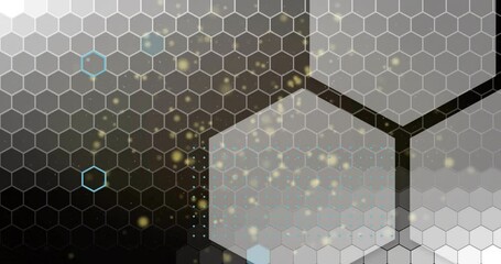 Poster - Animation of white hexagons over light spots