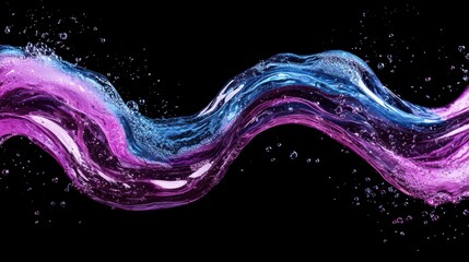 Canvas Print - Colorful water splash on black background