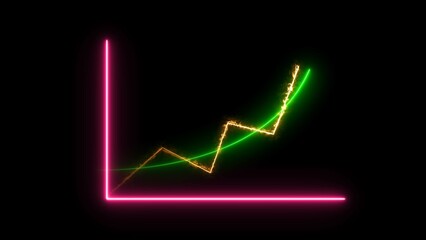 Neon Business chart icon isolated .