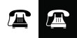© Petsscouts - old phone icon Thin line flat illustration