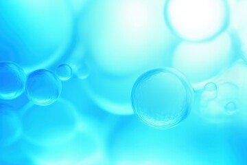 Abstract bright blue bubbles texture. Medical or cosmetic products background.