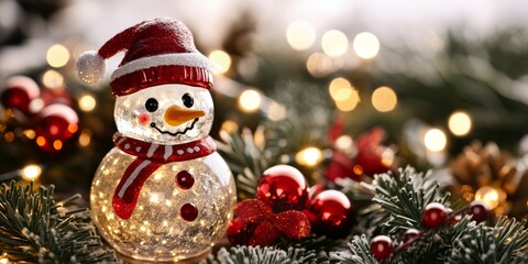 Wall Mural - Merry Christmas and Happy New Year bright colorful composition. Xmas background with festive decorative elements. Festive banner and web poster, greeting card, flyer and brochure