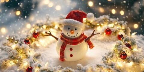 Wall Mural - Merry Christmas and Happy New Year bright colorful composition. Xmas background with festive decorative elements. Festive banner and web poster, greeting card, flyer and brochure