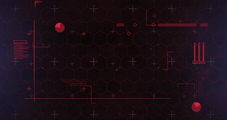Poster - Animation of diagrams and data processing over black background