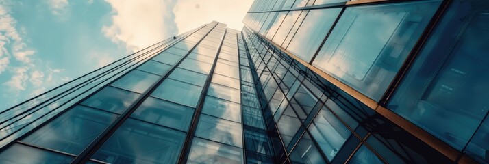 Poster - Contemporary Glass Tower Featuring Geometric Design