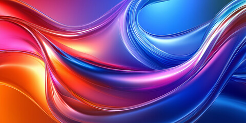 Aufkleber - Abstract colorful background with wavy shapes flowing