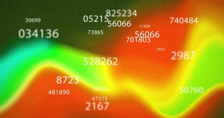 Poster - Animation of data processing on red and green background
