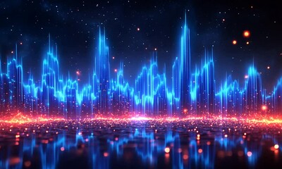 Wall Mural - Abstract Digital Cityscape