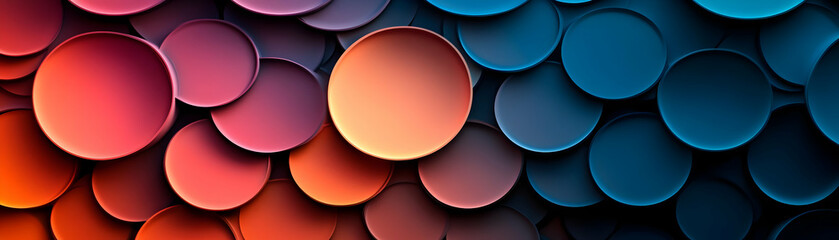 Abstract Circles Pattern: Red, Orange, and Blue Geometric Design
