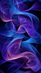 Poster - Abstract colorful waves of light in purple and blue shades, digital art. Modern design and creativity concept