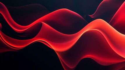 Abstract red and black wave pattern, vibrant