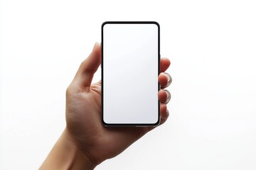Hand Holding Smartphone Mockup Isolated created with Generative AI