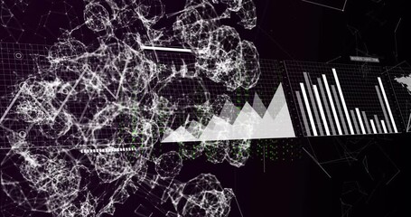 Poster - Animation of data processing and diagrams over shapes