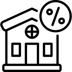 Sticker - house discount icon