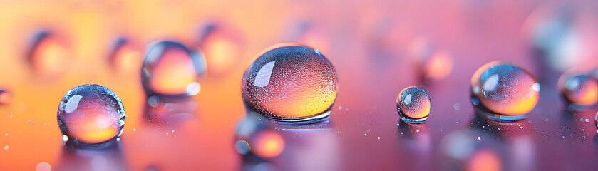 Wall Mural - Abstract Background with Colorful Water Droplets