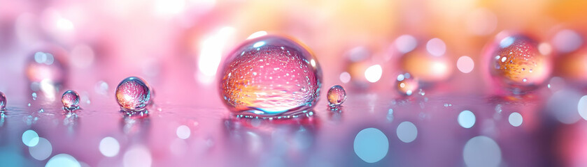 Wall Mural - Abstract Background With 3D Water Drops