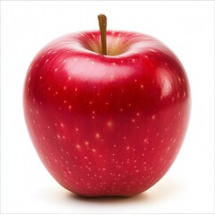 Vibrant Red Apple Isolated on a White Background