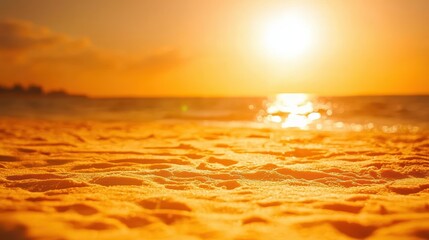 Canvas Print - Golden Sunset Beach Sand Texture