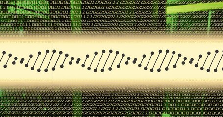 Poster - animation of dna strand and data processing over server room