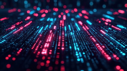 Poster - A computer screen with a blue and red pattern