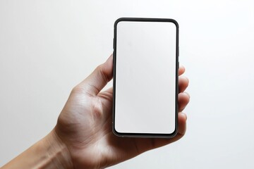 Hand Holding Smartphone Mockup Isolated created with Generative AI