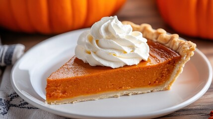 Sticker - Freshly Baked Pumpkin Pie with Whipped Cream Topping