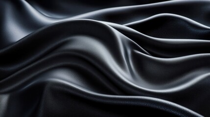 Poster - Draped fabric reveals a smooth, sleek black metallic surface, highlighting its refined texture and subtle reflections under soft lighting