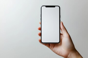 Hand Holding Smartphone Mockup Isolated created with Generative AI