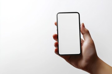 Hand Holding Smartphone Mockup Isolated created with Generative AI