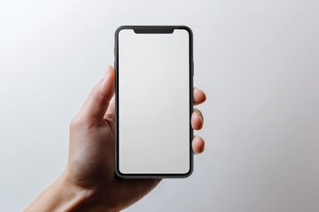 Hand Holding Smartphone Mockup Isolated created with Generative AI