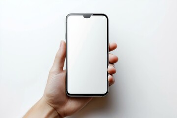 Hand Holding Smartphone Mockup Isolated created with Generative AI
