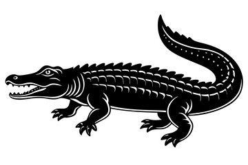 Wall Mural - crocodile vector silhouette ,crocodile vector illustration