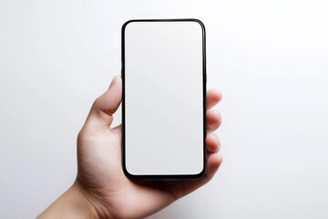 Hand Holding Smartphone Mockup Isolated created with Generative AI