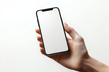 Hand Holding Smartphone Mockup Isolated created with Generative AI