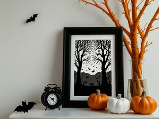 Wall Mural - halloween background with pumpkin