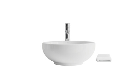 Wall Mural - white modern sink on transparent background