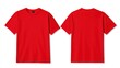 © BOJOShop - Red T Shirt Mockup Front and Back View on White Background