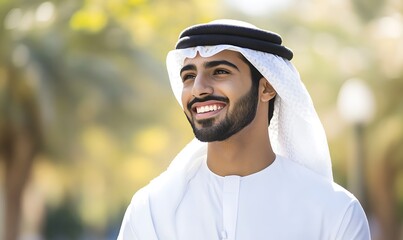 Wall Mural - A happy male Emirati student on campus