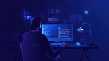  - Programmer Working Late Night