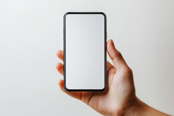 Hand Holding Smartphone Mockup Isolated created with Generative AI