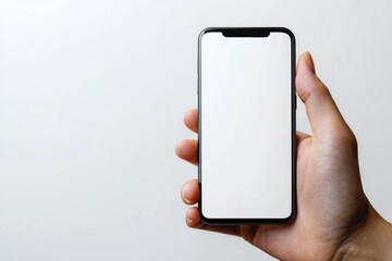 Hand Holding Smartphone Mockup Isolated created with Generative AI