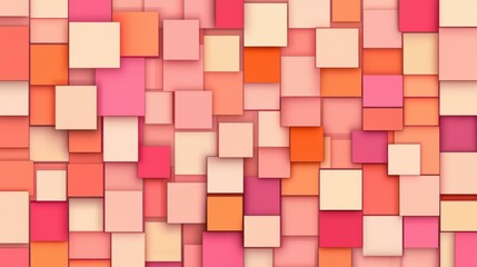 Wall Mural - A vibrant mosaic pattern with pink squares creates a playful and modern look, perfect for stylish decor or backgrounds.