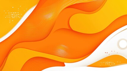 Canvas Print - Vibrant orange waves and lines create a dynamic abstract background, perfect for modern designs and playful textures.