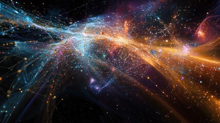 Wall Mural - Cosmic Network: Intertwined Threads of Light